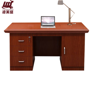 凌美盛 办公桌油漆木质贴皮单人桌1.6米LMS-18/张