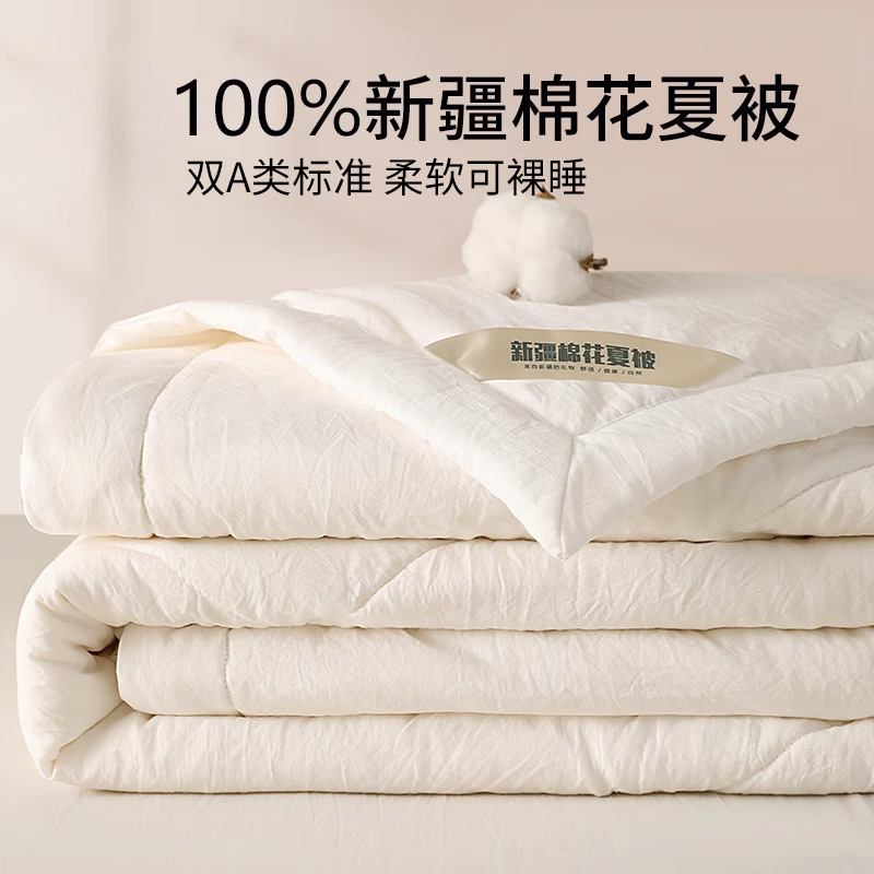 新疆全棉棉花夏被空调被夏凉被纯棉被子四季通用棉絮棉被芯可机洗