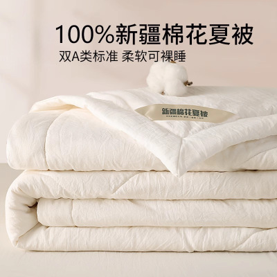 新疆全棉棉花夏被空调被夏凉被纯棉被子四季通用棉絮棉被芯可机洗