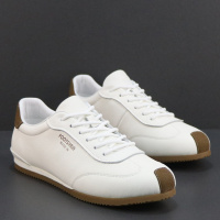 小白鞋男2026春季新款潮流复古休闲板鞋时尚百搭真皮透气德训鞋子