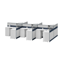 臻远ZYGW-030职员桌办公桌屏风工作卡位 T型六人位