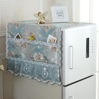 欧式双对开冰箱盖布阿斯卡利(ASCARI)布艺双开单开防尘罩盖巾冰柜洗衣机帘莱赛尔蓝绿单开门宽60*长140CM