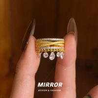 925纯银珠链星幕法式复古戒指女指环尾戒轻奢个性潮约5g BCJ3305送女朋友老婆情人节七夕生日礼物