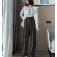 [2.5折价89.9元叠加优惠券]唐狮春夏季休闲防晒裤女黑色裤脚抽绳两穿防晒裤休闲宽松束脚防晒长裤