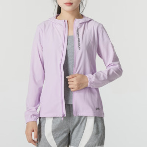 安德玛(Under Armour)外套女装新款运动服梭织连帽透气夹克上衣22500410-100 ZP