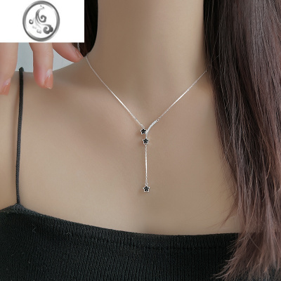 JiMi/黑色星星项链银银女轻奢小众设计感2023年新款潮夏高级锁骨链