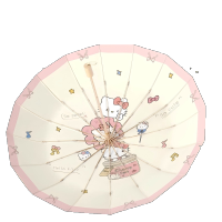 蒙虎荣威 KT猫太阳伞女16骨彩胶便携防晒防紫外线晴雨两用可爱卡通彩胶雨伞 把
