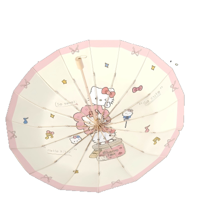 蒙虎荣威 KT猫太阳伞女16骨彩胶便携防晒防紫外线晴雨两用可爱卡通彩胶雨伞 把