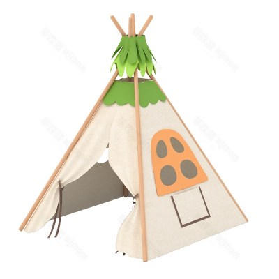 华森葳儿童家具 布艺帐篷小屋 阅读分享屋 透明钻笼-浅棕色