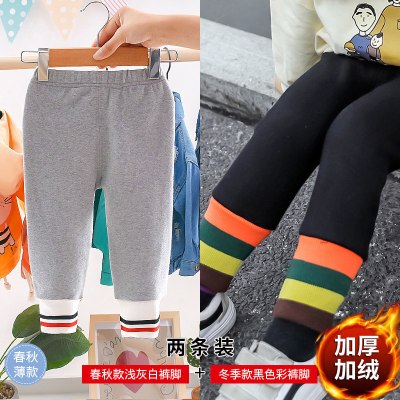 迪鲁奥（DILUAO)秋上新-0-1-2-3-4-5岁女童加绒打底裤秋冬女宝宝外穿打底裤婴儿裤子