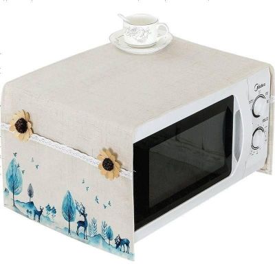 布莱梦定制清新冰箱盖布收纳冰箱罩微波炉烤箱盖巾布艺冰箱罩滚筒防尘罩鹿乡微波炉/烤箱35*100cm