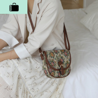 小众包包女2020新款潮网红复古碎花半圆马鞍包ins百搭单肩斜挎包NEW LAKE女斜挎包