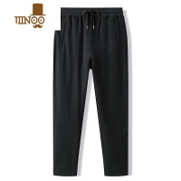 YANXU运动裤男冬季加绒灰色裤子男针织卫裤宽松直筒休闲长裤
