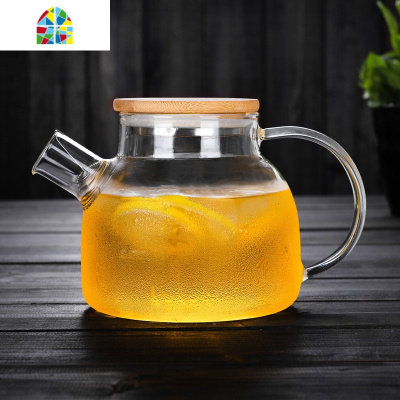 耐热玻璃防爆冷水壶套装加厚家用大容量凉水壶凉白开水杯壶果汁壶 FENGHOU 1L胖胖凉水壶+4只园趣杯(加厚升级款)