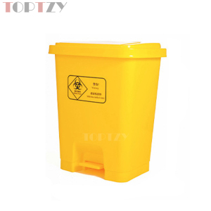 toptzy TZ4060414 医疗垃圾桶脚踏式垃圾箱黄色带盖废物回收箱 60升