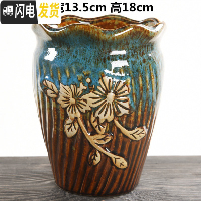 三维工匠法师花盆大号特大老桩高盆复古透气创意简约陶罐粗陶陶瓷多肉花盆 造物老庄盆-32 大花盆容器