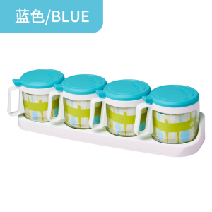 茶花厨房调料盒组合套装玻璃盐罐家用塑料调料瓶收纳盒小号调味罐