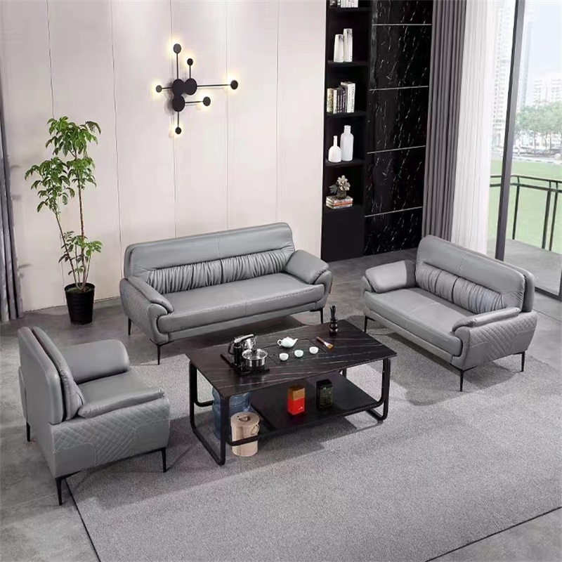 易企采 单人+单人+三人位西皮办公沙发时尚简约现代休息区接待会客商务洽谈沙发