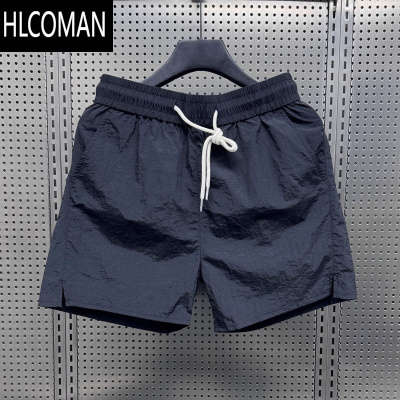 HLCOMAN高端轻奢夏季运动薄款短裤男士潮牌休闲速干宽松纯色沙滩裤三分裤
