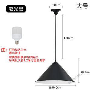 苏宁放心购 创意办公室灯罩吊灯个性简约灯罩外壳黑色磨砂发廊餐厅舞蹈健身房