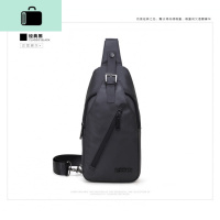 2020新款胸包男休闲斜挎包大容量防水牛津布胸前背包单肩斜挎包男NEW LAKE 黑色腰包男