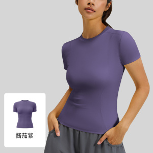 蜜桃基础健身短袖透气紧身运动上衣女跑步训练瑜伽服