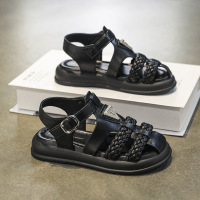 女童罗马凉鞋夏季新款儿童公主沙滩鞋中小童女孩时尚包头拖鞋