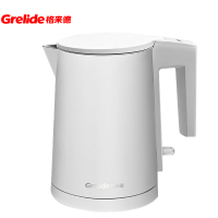 格来德 (Grelide)HD1008 格来德电热水壶0.8L小容量烧水壶双层保温可视水窗带防尘盖 白色