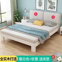 森美人实木床现代简约1.8米主卧双人床1.5米小户型经济型出租房单人床架