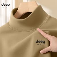 JEEP SPIRIT吉普男士T恤半高领德绒男款打底衫2025新款秋冬上衣男