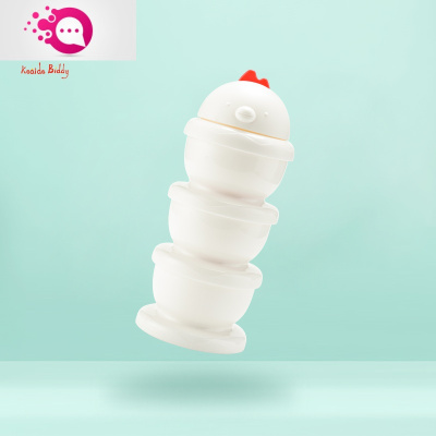 敬平婴儿奶粉盒便携式外出奶粉大容量密封储存盒罐宝宝分装奶粉格小萌鸡童趣奶粉盒-白