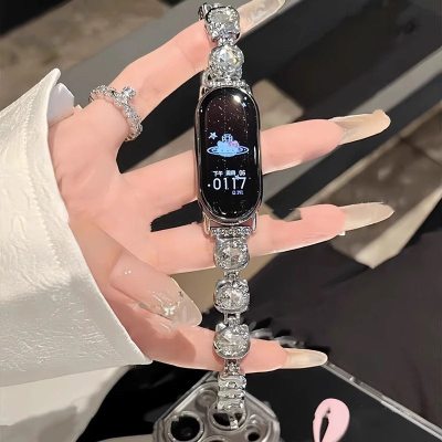 适用小米手环10钻粉猫表带