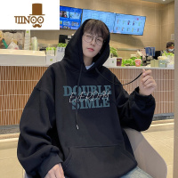 YANXU连帽卫衣男秋季潮流休闲ins宽松上衣港风潮牌字母印花青少年外套