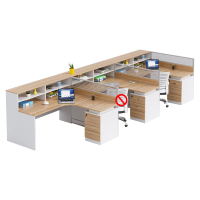 中豫鑫泽 ZYXZ5031403 职员桌屏风工位职员办公桌 三人位含柜