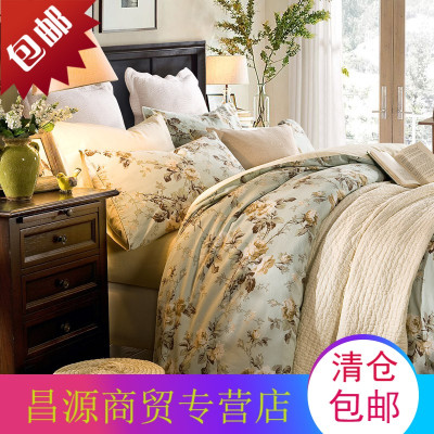 美式田园拉绒磨毛四件套双面加厚纯棉全棉1.8m床品秋冬新款被套