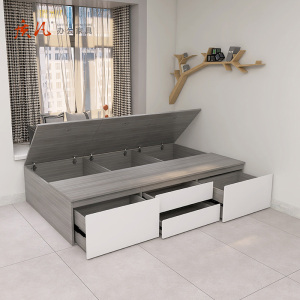 质凡大抽屉床小户型可定制实木单人气压杆高箱储物收纳无床头榻榻米床 2000×900