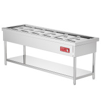 圣托(Shentop)保温售饭台六格商用 电热饭菜保温汤池 STTA-FA21