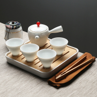 苏氏陶瓷(SUSHI CERAMICS)旅行茶具套装车载蓝锦亭立方茶盘带茶叶罐手柄茶壶茶杯子功夫茶具