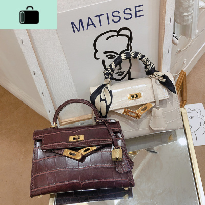 手提二代凯莉包女mini小包包2020新款流行包包时尚百搭单肩包斜跨NEW LAKE女斜挎包