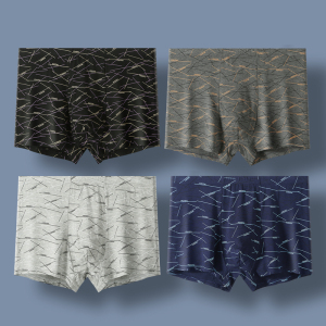 啄木鸟男士内裤男生纯棉胖子加大码平角裤舒适加肥佬透气大号四角短裤头