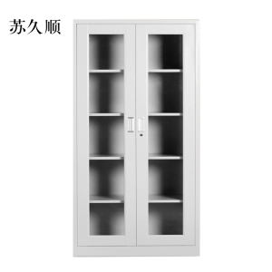 苏久顺钢制档案柜财务凭证柜带锁储物柜铁皮柜书柜通玻对开门文件柜