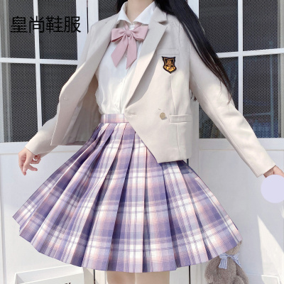 新品直营-jk制服裙套装芋泥蛋糕-葵子JK制服百褶裙正统学院风学生格裙短裙