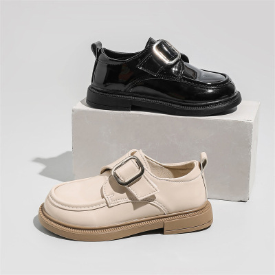儿童小皮鞋2026春秋新款女童黑色英伦风演出鞋男童乐福鞋