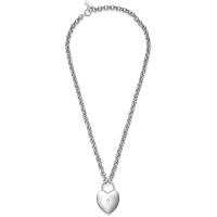 Emporio Armani女士复古爱心锁链粗链条水晶吊坠项链优雅礼物