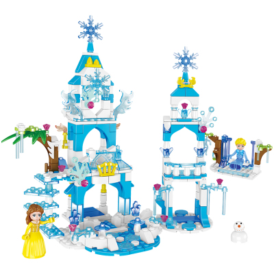 汇奇宝兼容乐高积木女孩拼装玩具城市别墅公主屋城堡模型女童智力塑料6-14岁冰雪乐园392颗粒-