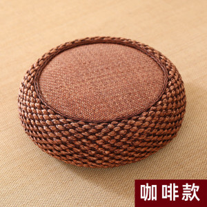 蒲团坐垫屁垫 打坐垫榻榻米日式增高圆形加厚 咖啡款 直径50(高12CM)