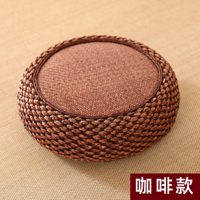 蒲团坐垫屁垫 打坐垫榻榻米日式增高圆形加厚 咖啡款 直径50(高12CM)