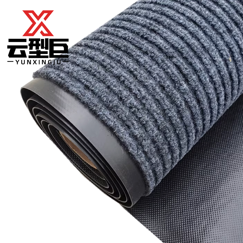 云型巨 条纹地毯 大面积铺满可裁剪入户门地垫地毯防滑进门门垫脚垫 灰色2m*15m 单位:卷