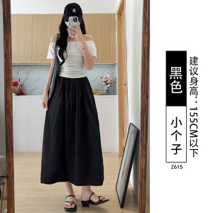 工装半身裙女夏季薄款2026新款高腰垂感a字长裙小个子冰丝山本裙
