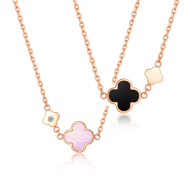 佐卡伊秘密花园-母贝四叶草钻石项链四叶草钻石项链